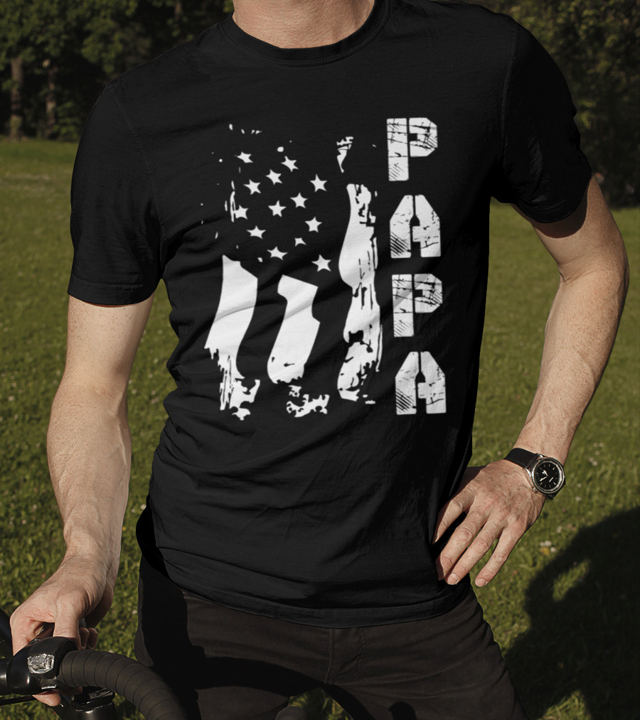 Papa Flag Father's Day S61 USA T-Shirt