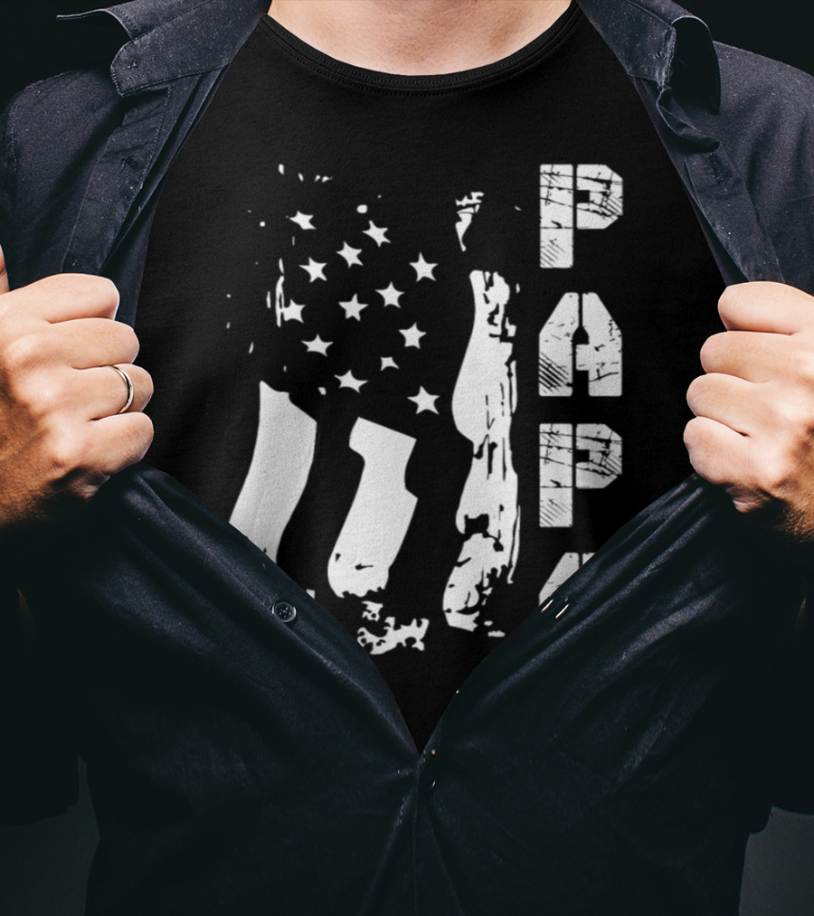 Papa Flag Father's Day S61 USA T-Shirt