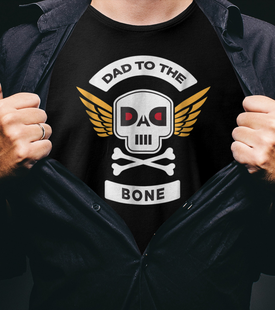 DAD To The Bone Skull Wings Sioux City Rap Merch15 T-Shirt