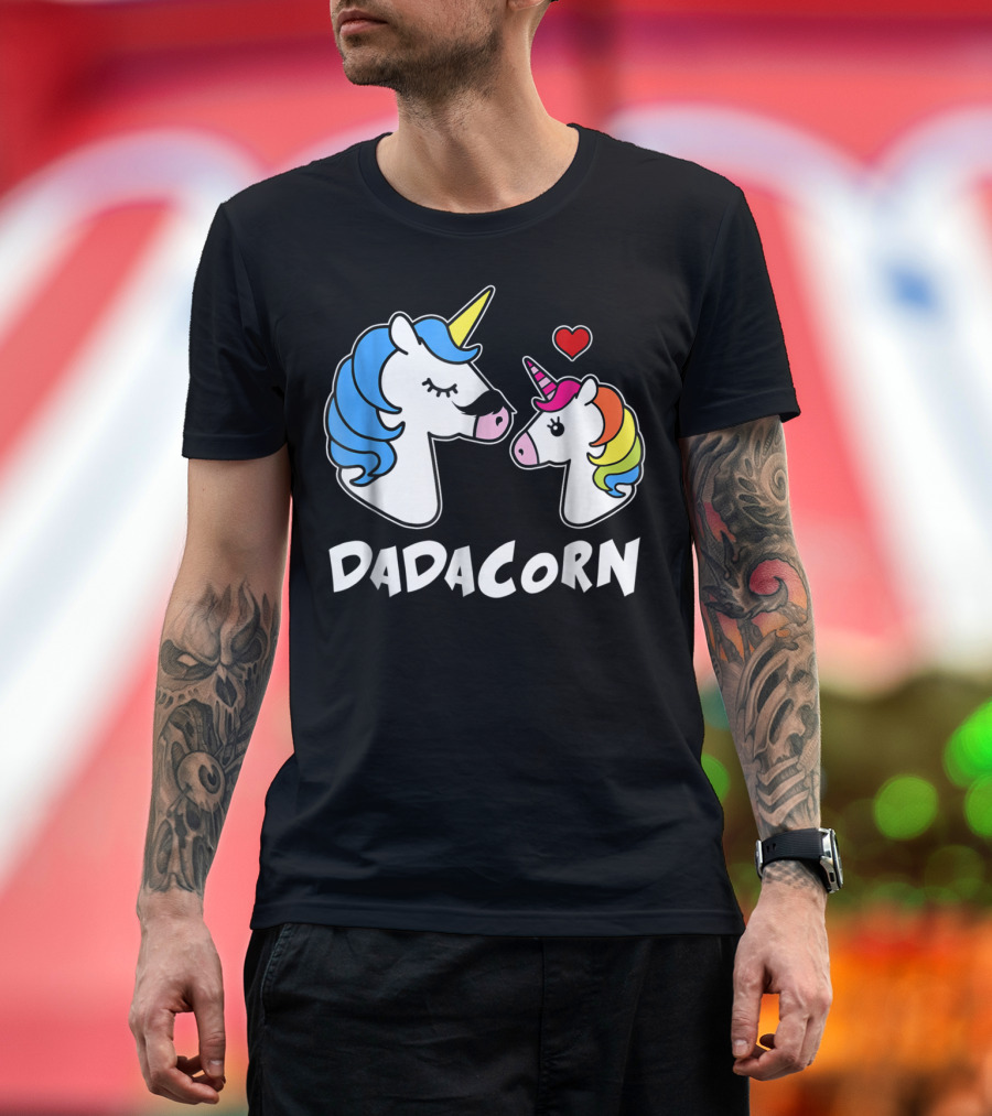 DADACORN Unicorn Dad And Daughter Love 33 T-Shirt