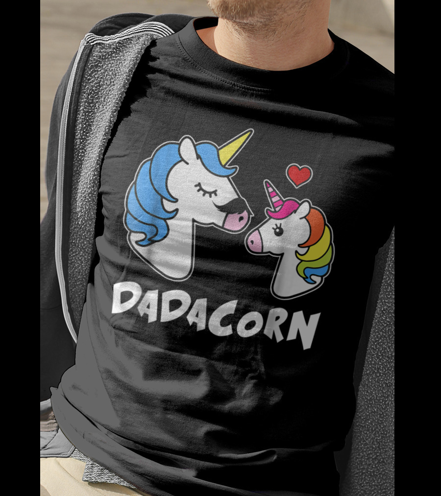 DADACORN Unicorn Dad And Daughter Love 33 T-Shirt