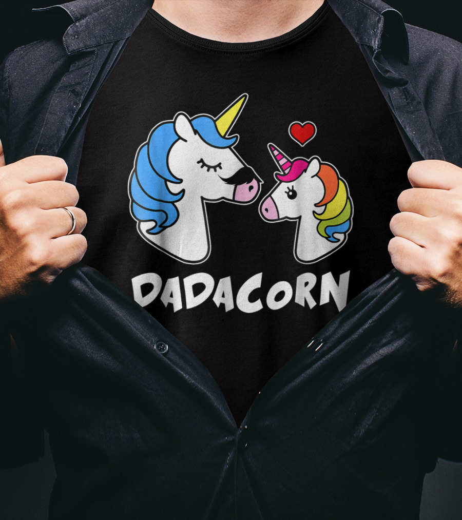 DADACORN Unicorn Dad And Daughter Love 33 T-Shirt