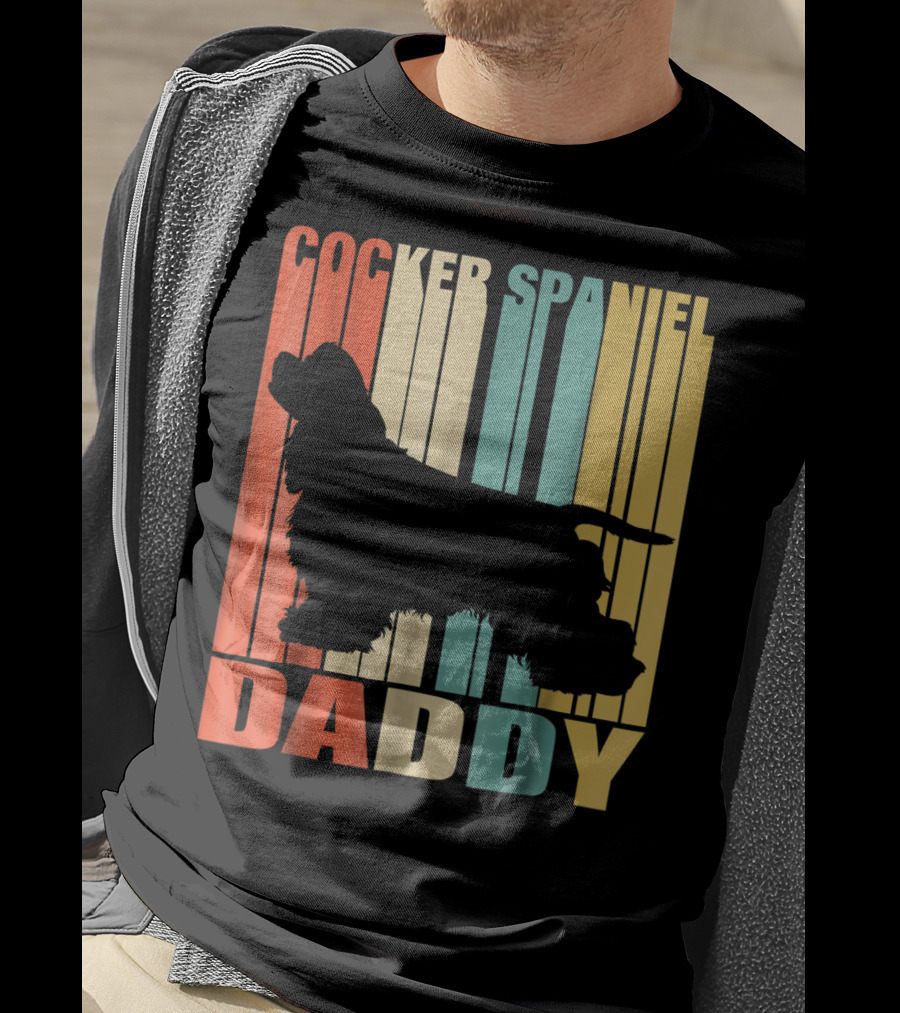 Cocker Spaniel Daddy Vintage Dog42 Love T-Shirt