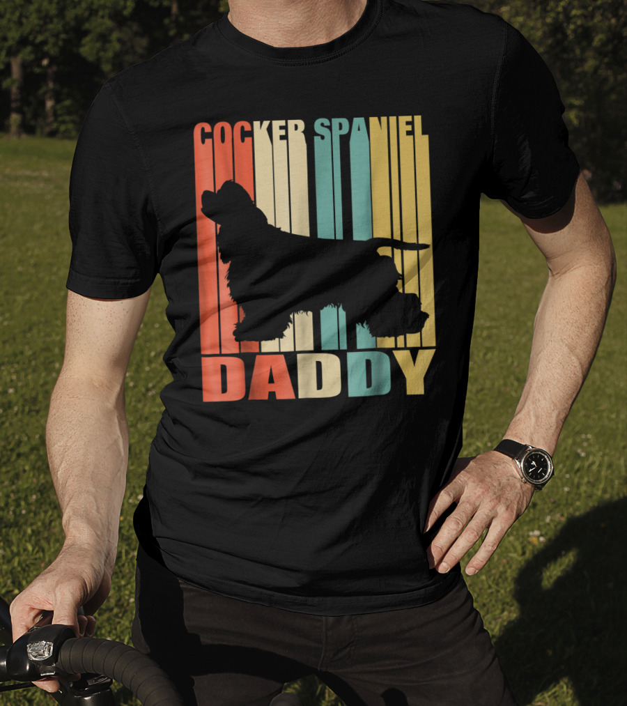 Cocker Spaniel Daddy Vintage Dog42 Love T-Shirt