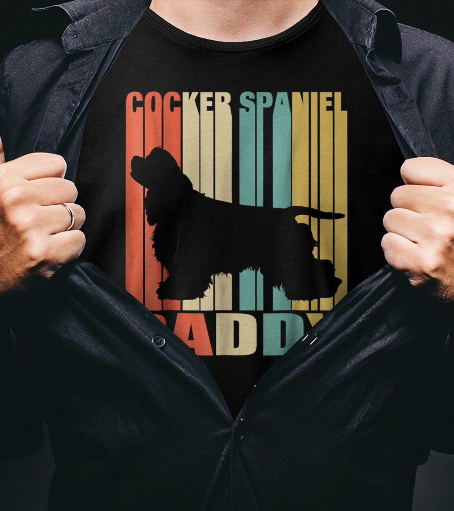 Cocker Spaniel Daddy Vintage Dog42 Love T-Shirt