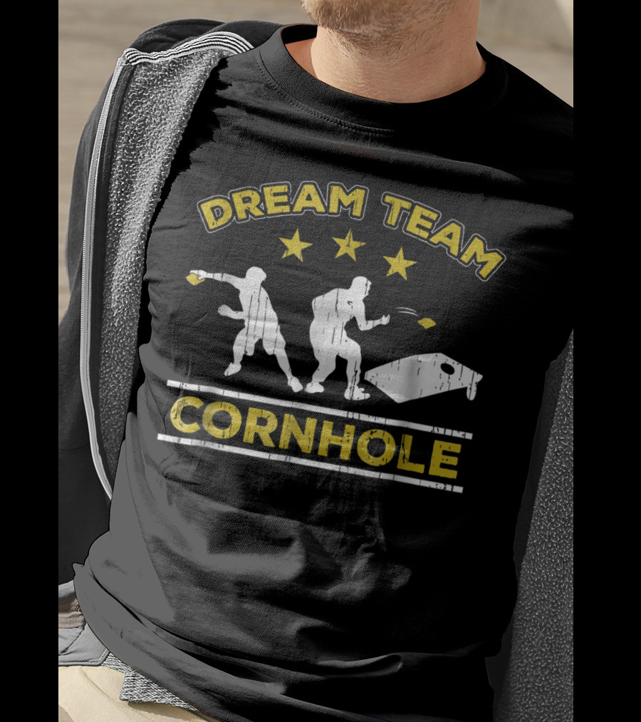 Dream Team Cornhole Bean Bag Game Summer Dad Papa45 T-Shirt