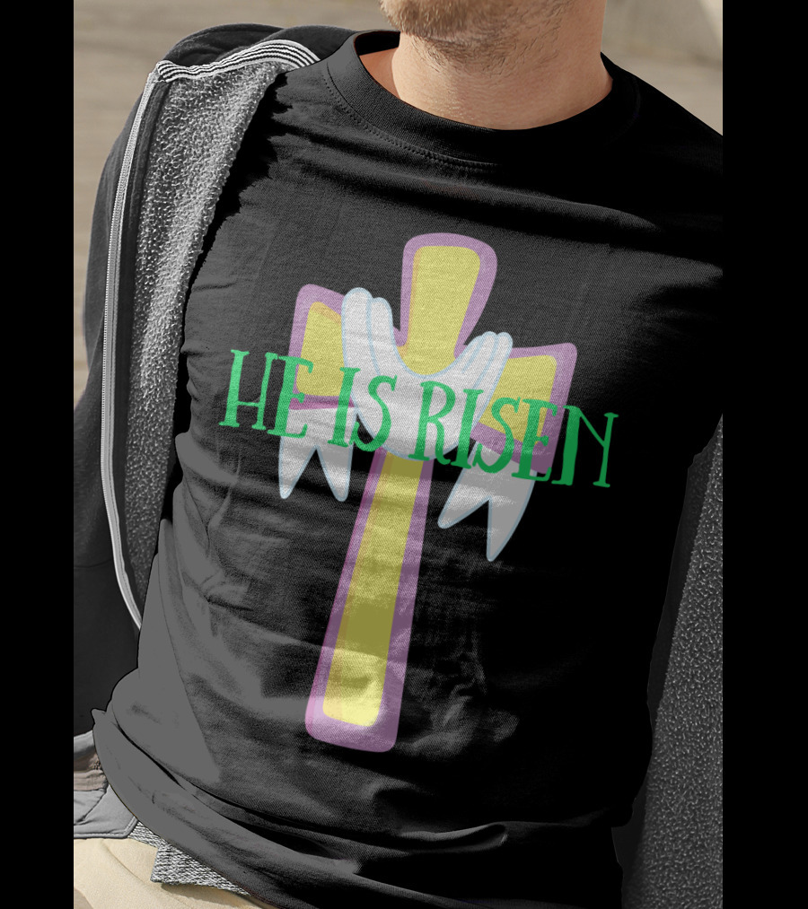 Easter He Is Risen Christian Cross Jesus Pastor Dad51 T-Shirt
