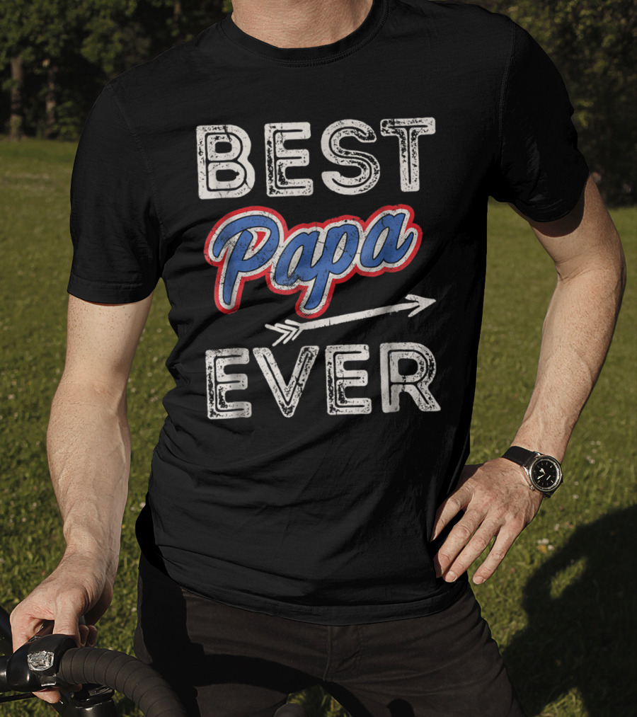 Best Papa Ever Puerto Rico Dad Retro Arrow T-Shirt