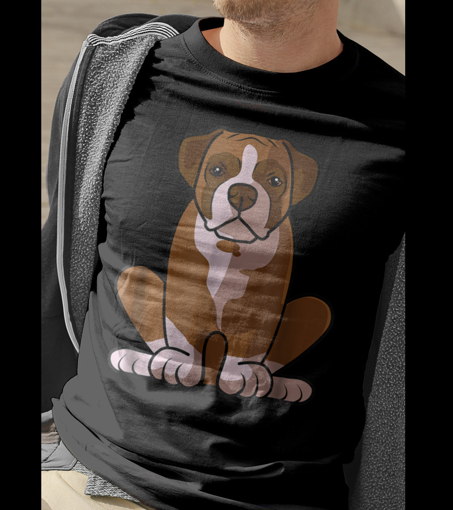 Boxer Dog Sitting Patiently For The Holidays T-Shirt