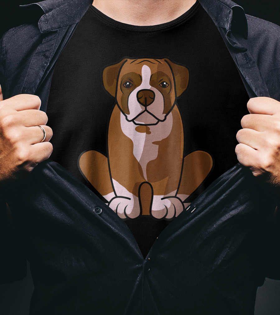 Boxer Dog Sitting Patiently For The Holidays T-Shirt