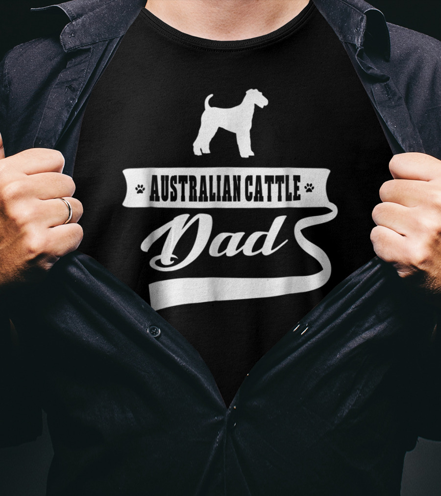 Australian Cattle Dad Dog Mens Animal Dogs T-Shirt
