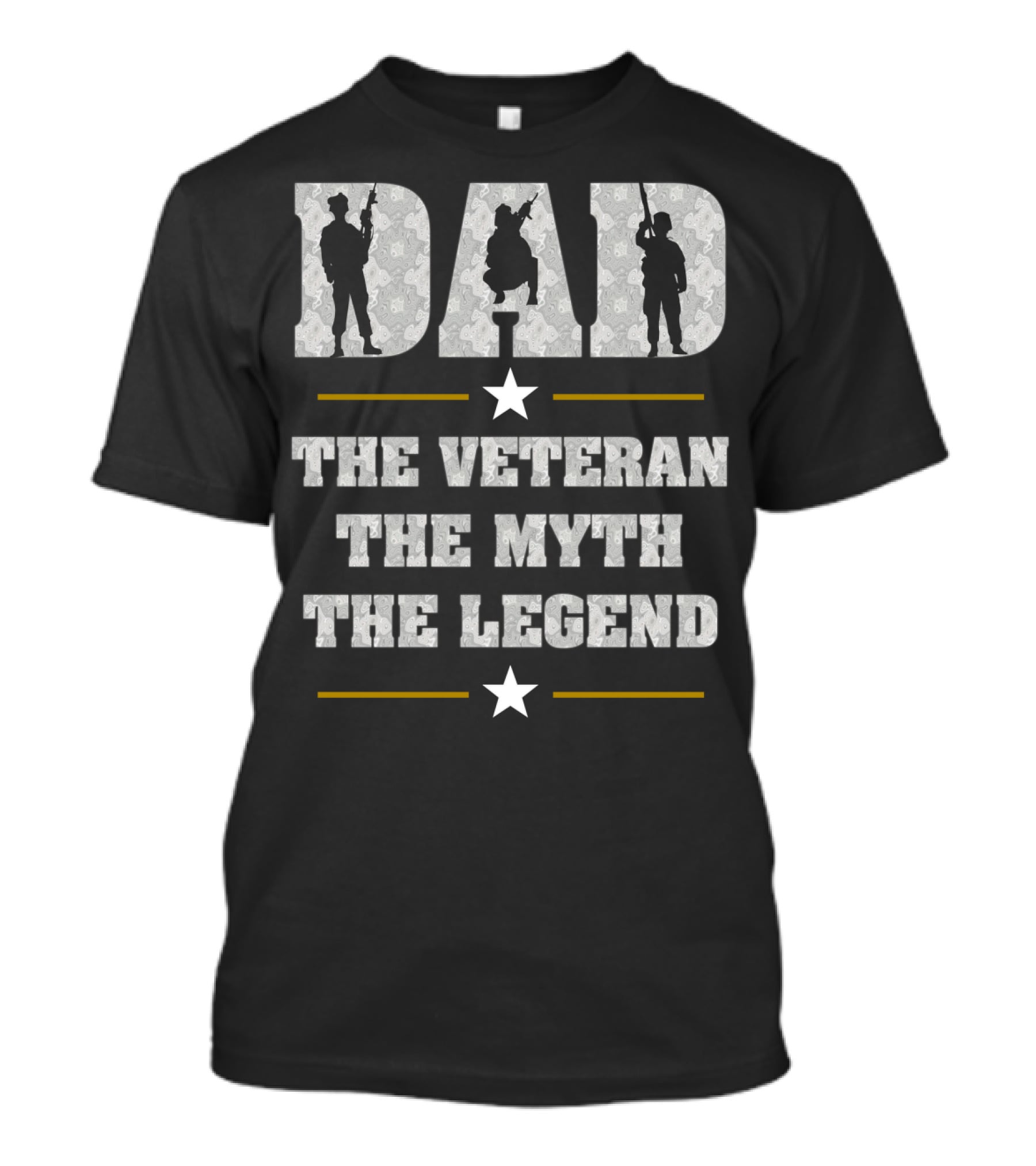 Dad The Veteran The Myth The Legend Veterans Day Silhouette Patriotic T-Shirt
