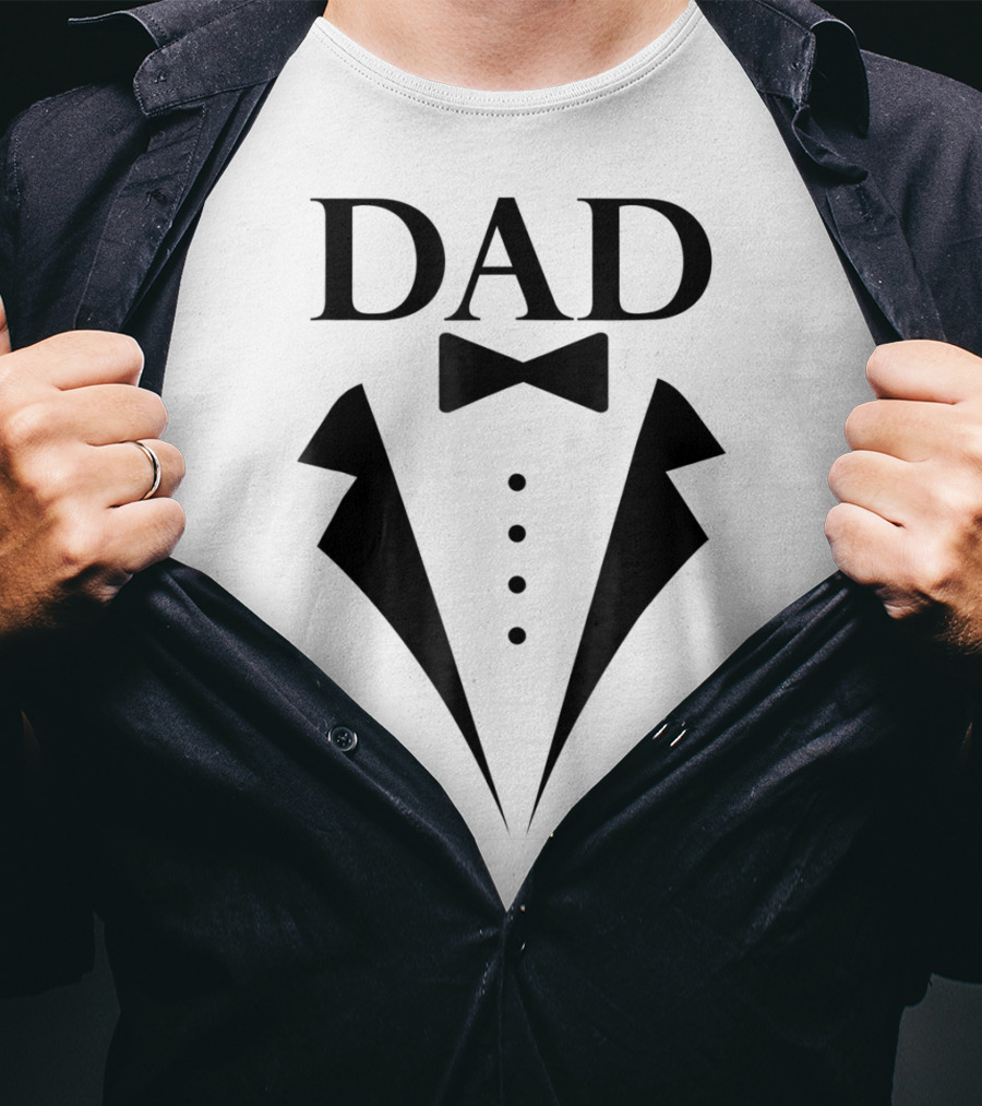 Dad Tuxedo Suit Design Family Papa Dad Son Daughter T-Shirt