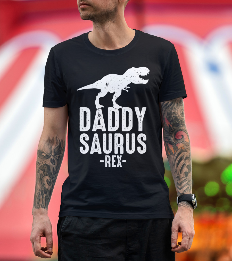 Daddysaurus Rex Daddy Dinosaur Pun T-Shirt
