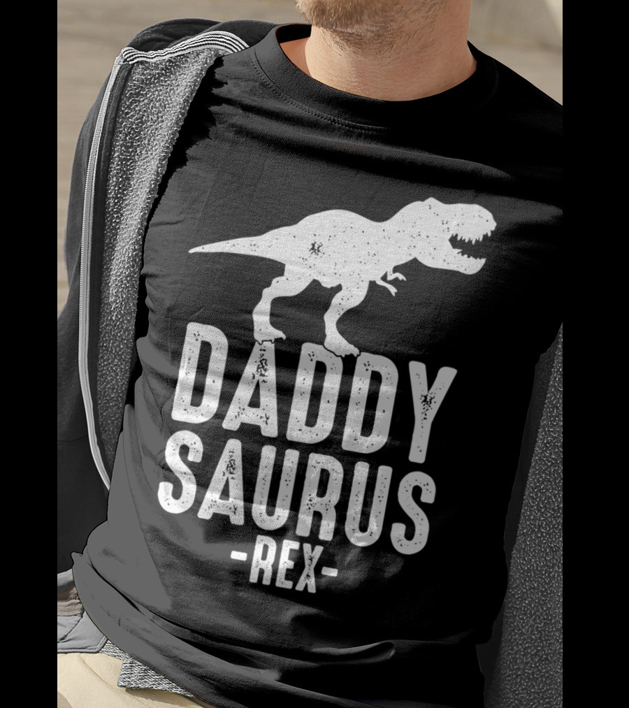 Daddysaurus Rex Daddy Dinosaur Pun T-Shirt