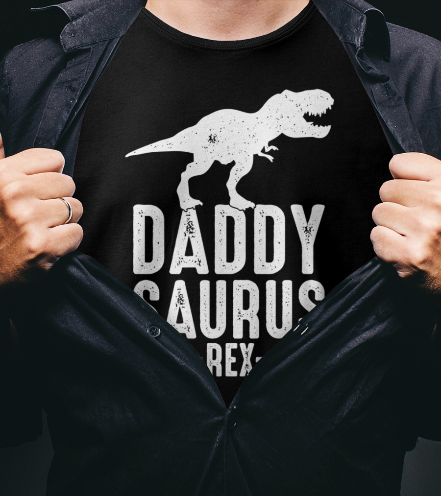 Daddysaurus Rex Daddy Dinosaur Pun T-Shirt