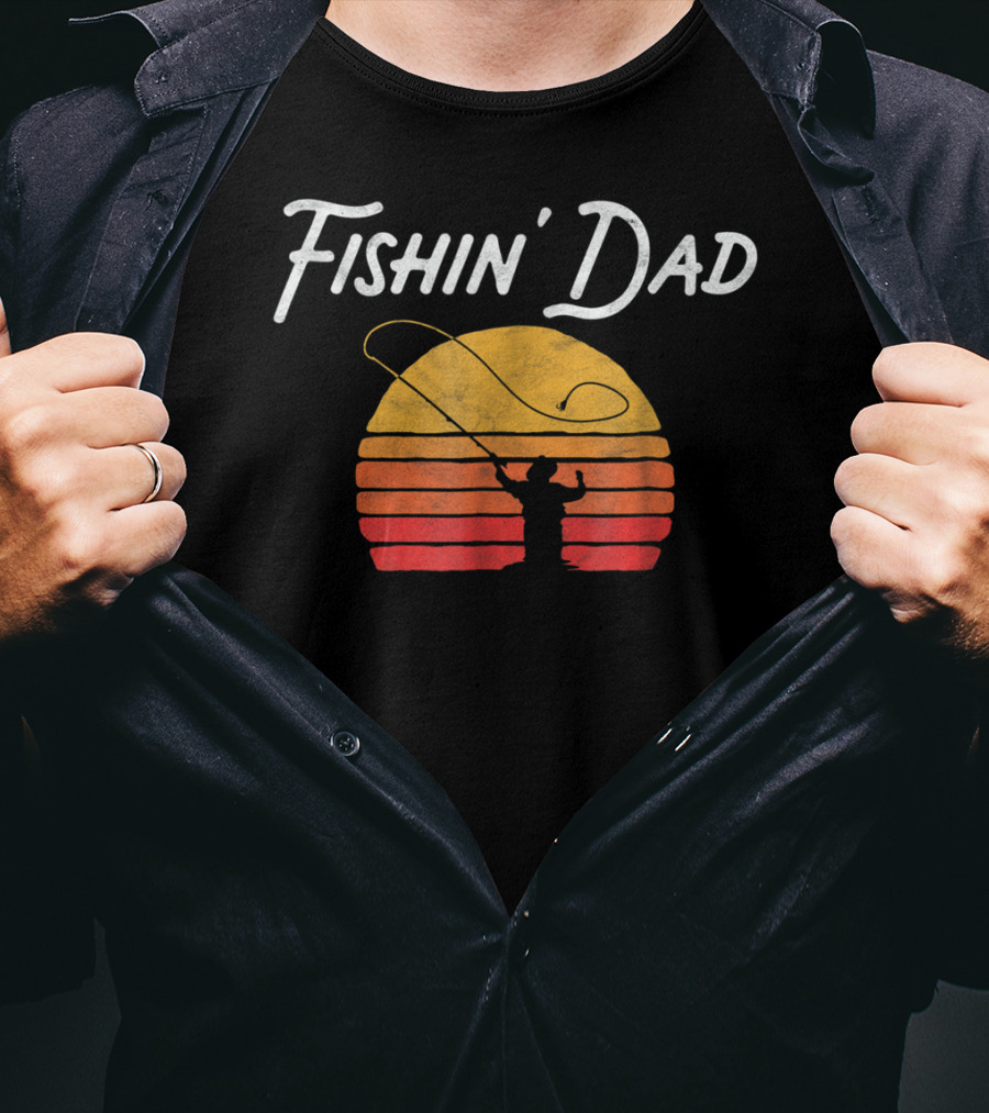 Fishin Dad Sunset Fly Fishing T-Shirt