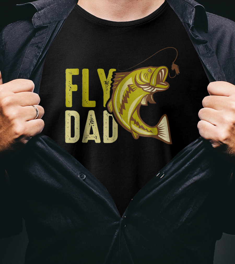 Fly Dad Bass Fishing Fisherman T-Shirt