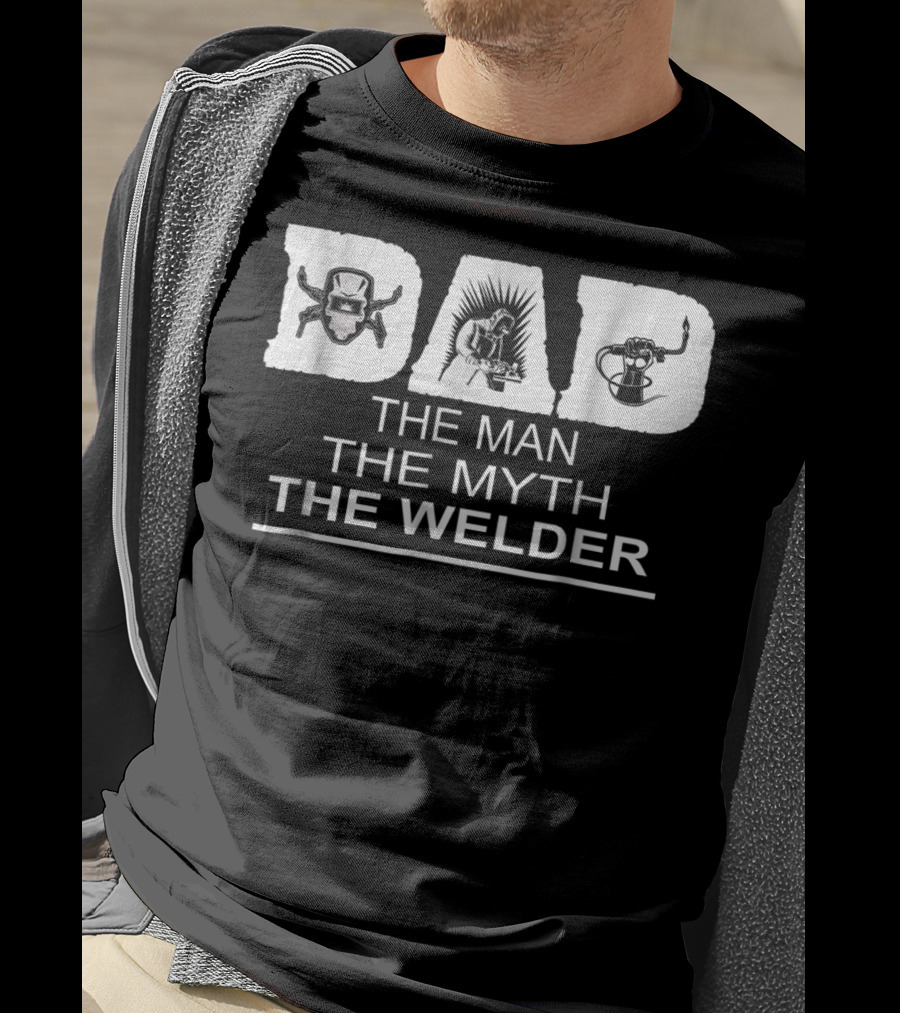 Dad The Man The Myth The Welder Icons T-Shirt