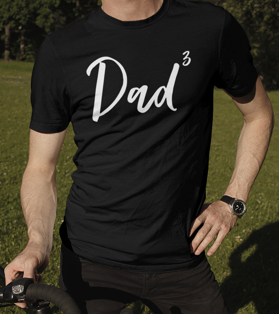 Dad Cubed Vintage Funny Witty Daddy Times Three T-Shirt