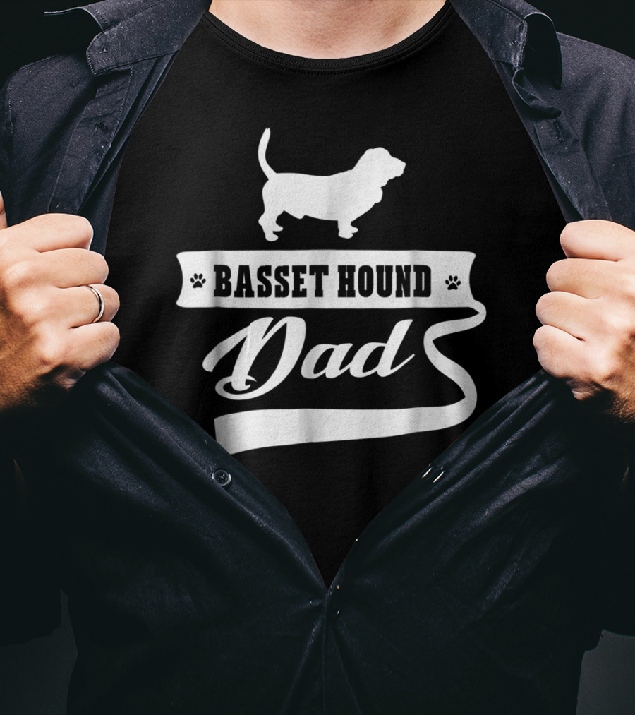 Basset Hound Dad Dog Mens Animal Dogs T-Shirt