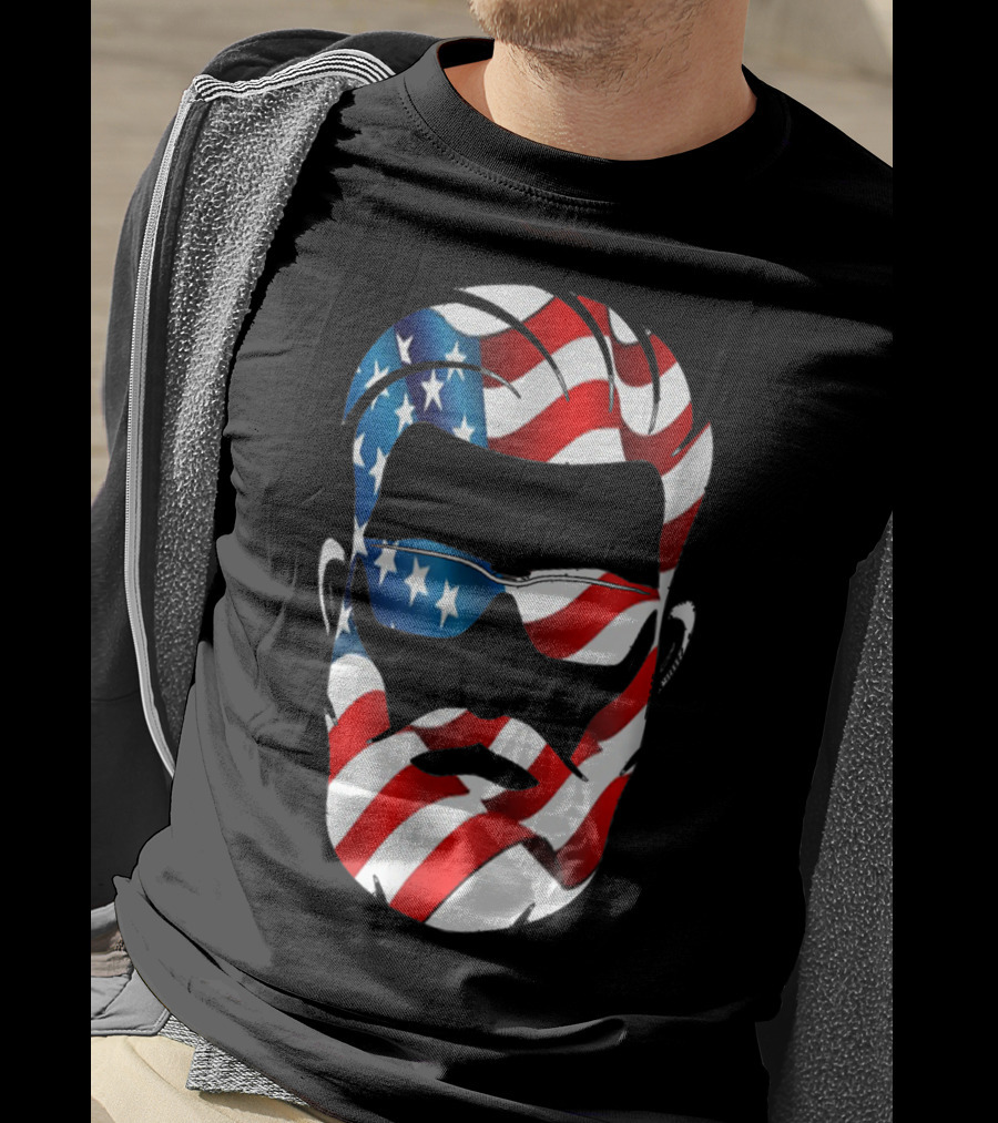 Bearded Dad US Flag Independence Day T-Shirt