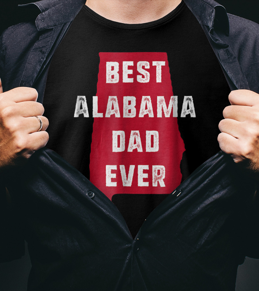 Best Alabama Dad Ever Bama Native Alabama Shape T-Shirt