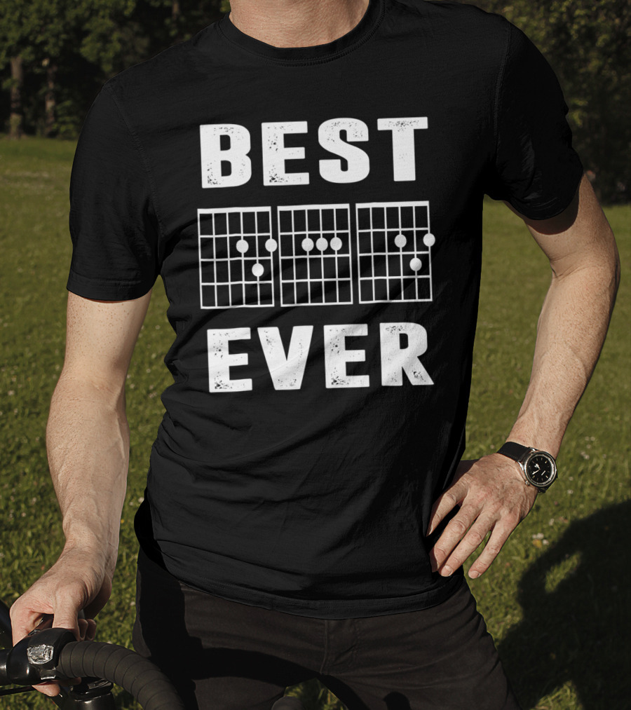Best Dad Ever Guitar Musician Chord Chart T-Shirt