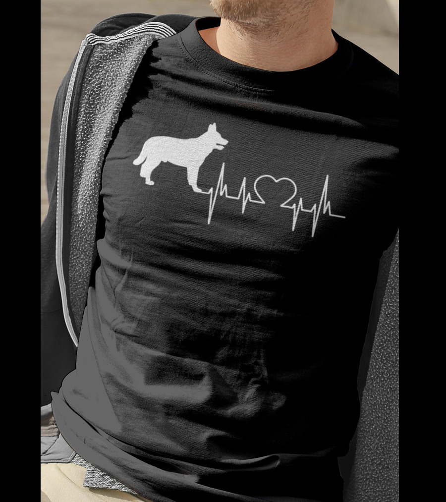 Blue Heeler Heartbeat Silhouette 28 T-Shirt