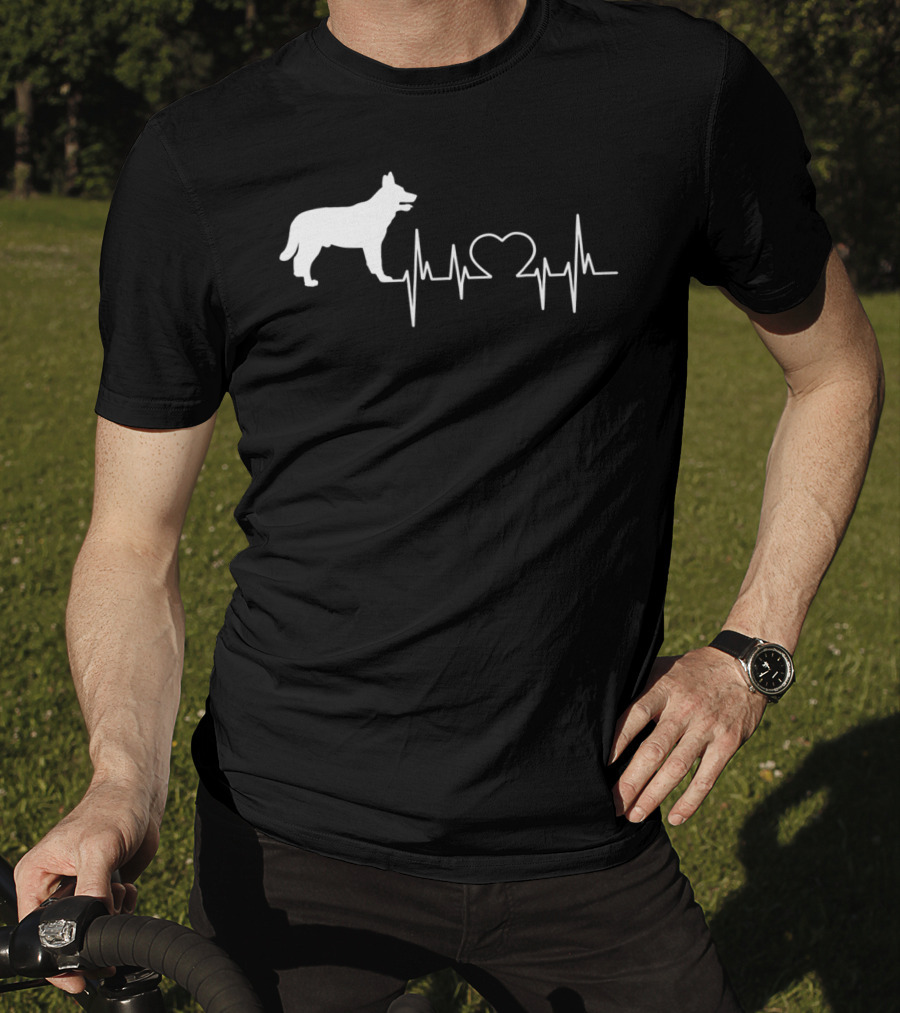 Blue Heeler Heartbeat Silhouette 28 T-Shirt