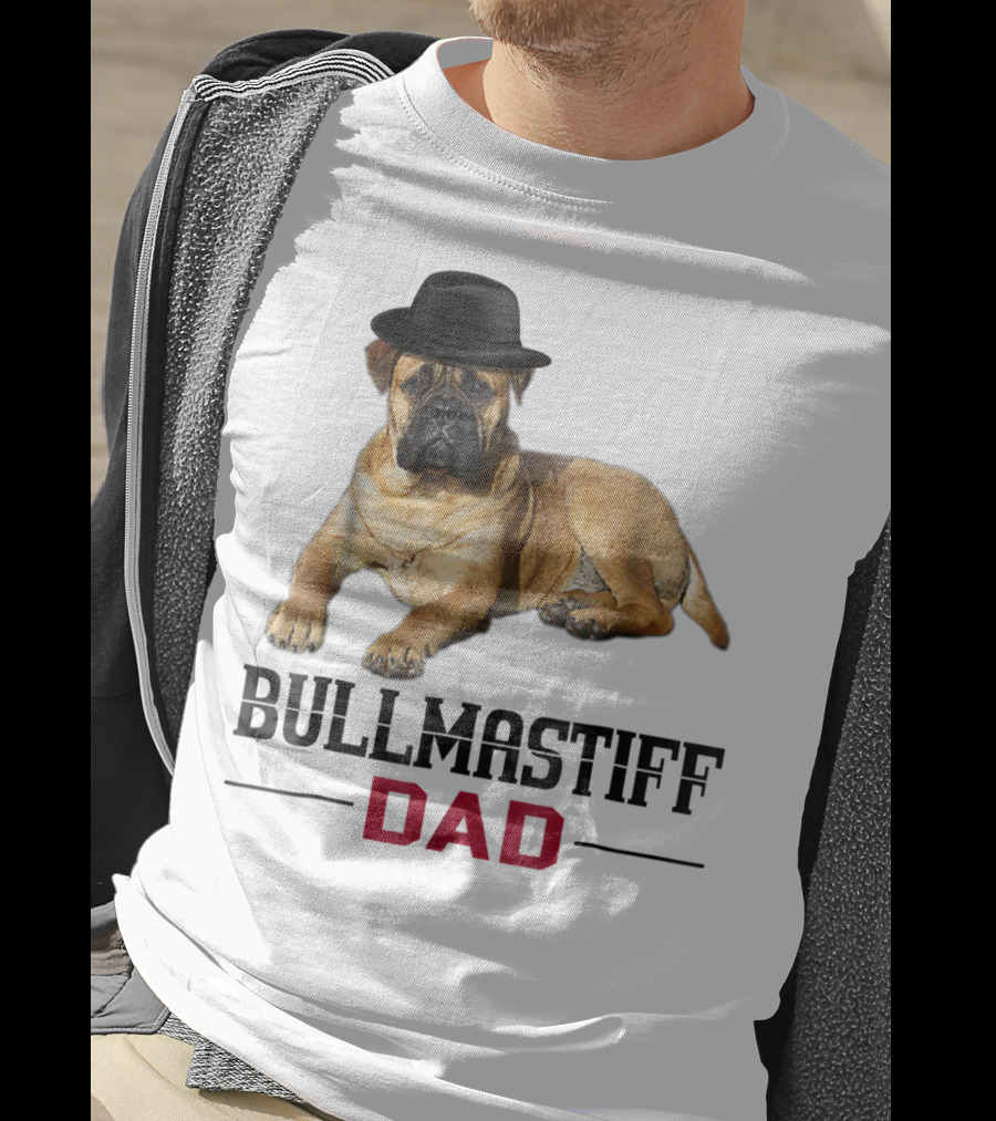 Bullmastiff Dad With Dog Lovers Hat T-Shirt