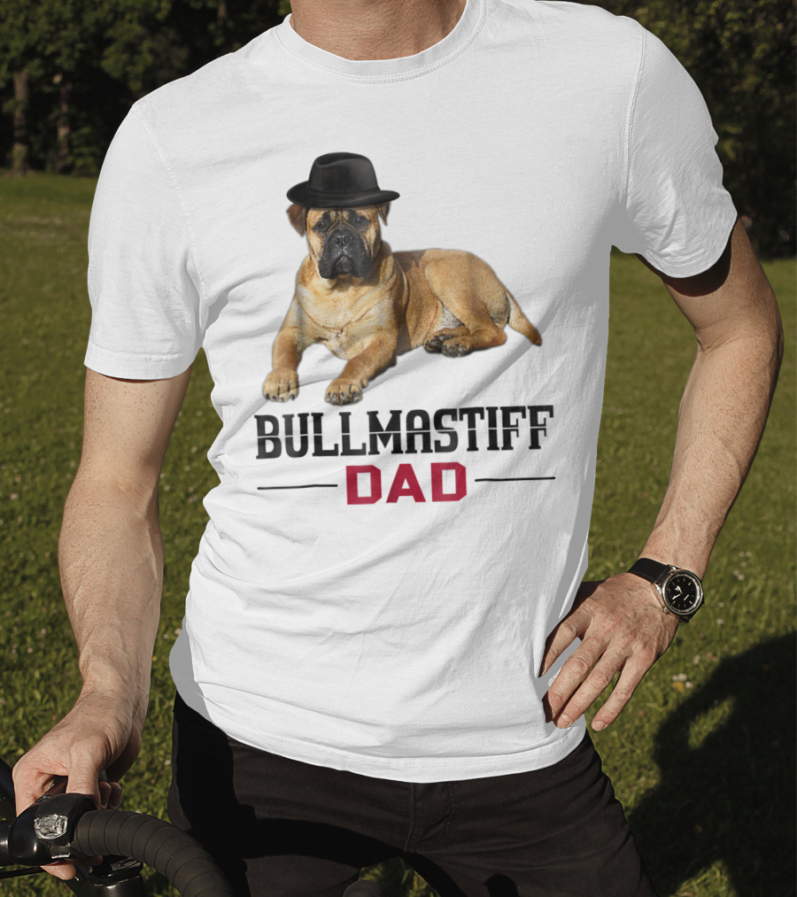 Bullmastiff Dad With Dog Lovers Hat T-Shirt
