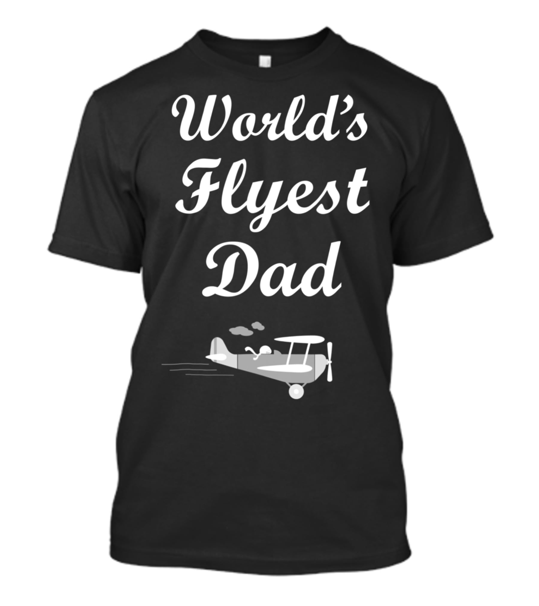 World's Flyest Dad Cartoon Airplane Pilot Bday T-Shirt