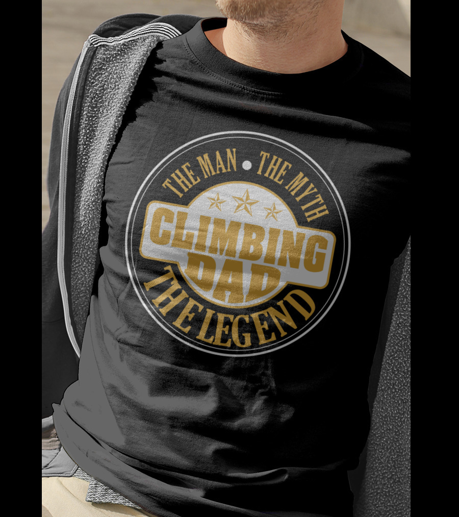 Climbing Dad The Man The Myth The Legend S37 Stars T-Shirt