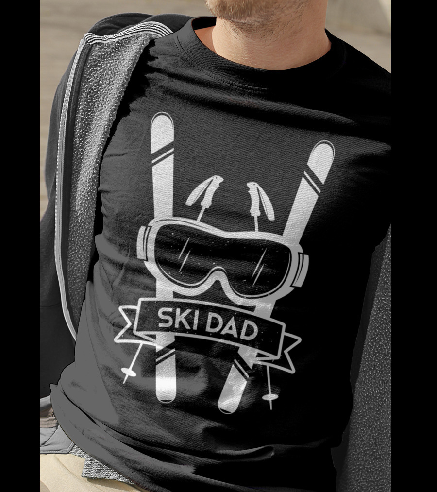 Ski Dad Cool Skiers Goggles And Poles T-Shirt