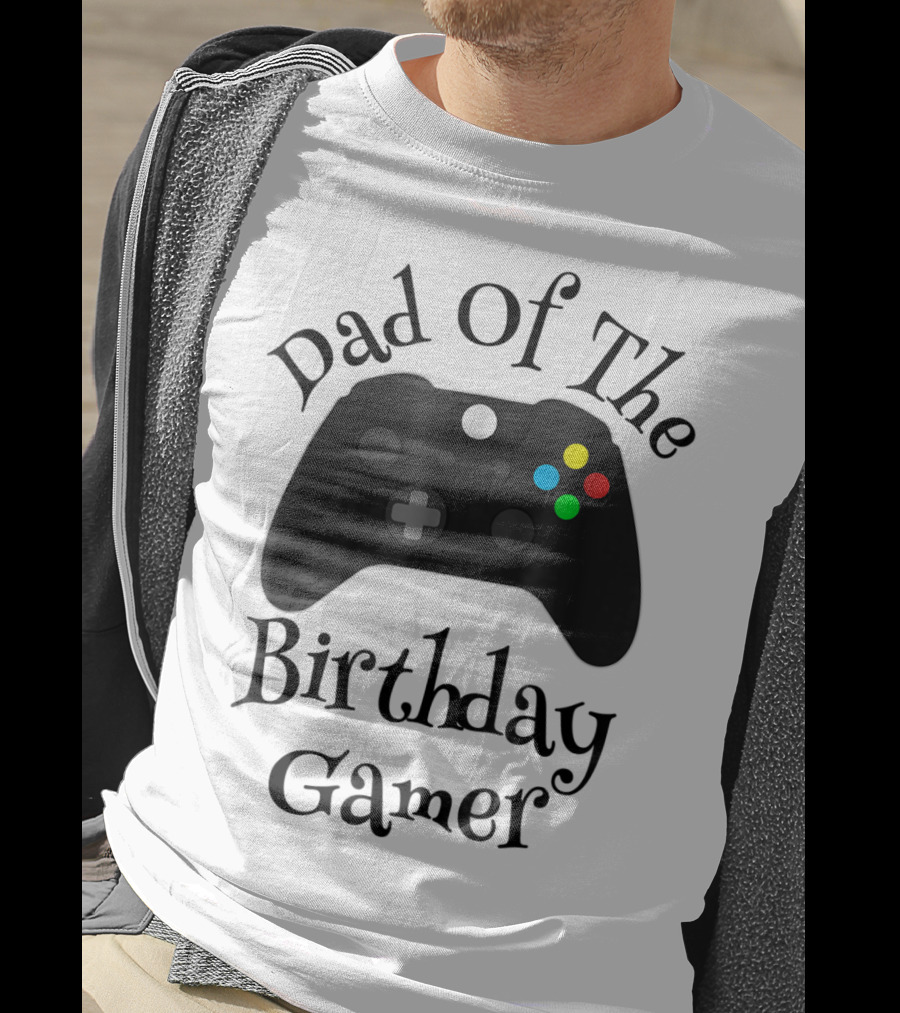 Dad Of The Birthday Gamer Video Game Controller T-Shirt