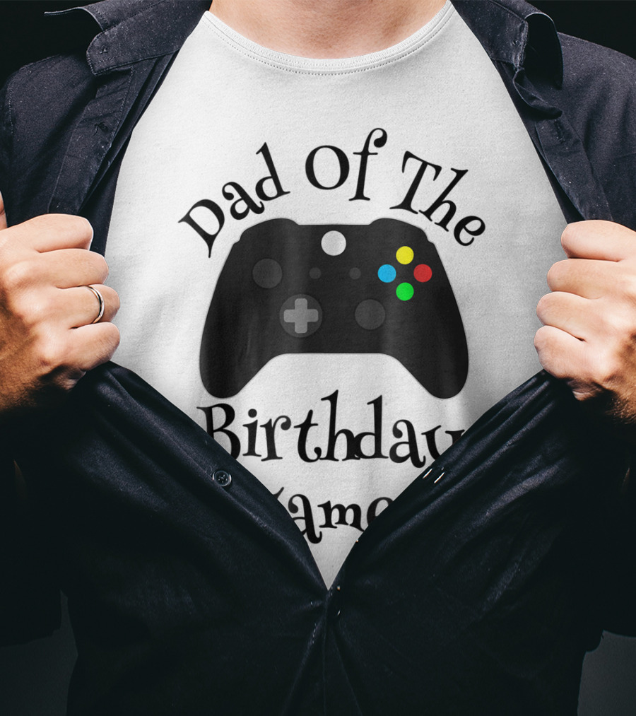 Dad Of The Birthday Gamer Video Game Controller T-Shirt