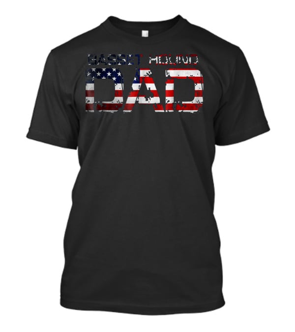 Basset Hound Dad American Flag T-Shirt