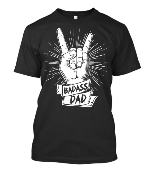 Badass Dad Father And Son Rock Hand Symbol Matching17 T-Shirt