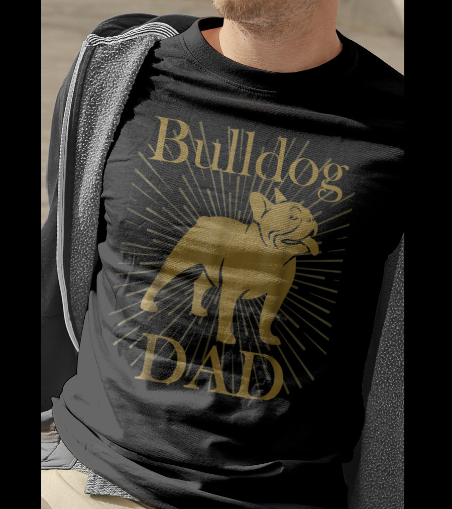 Bulldog Dad With Radiant Dog58 T-Shirt