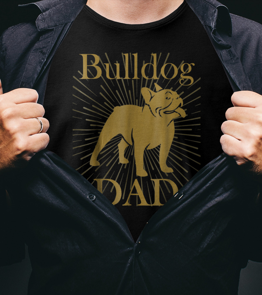 Bulldog Dad With Radiant Dog58 T-Shirt