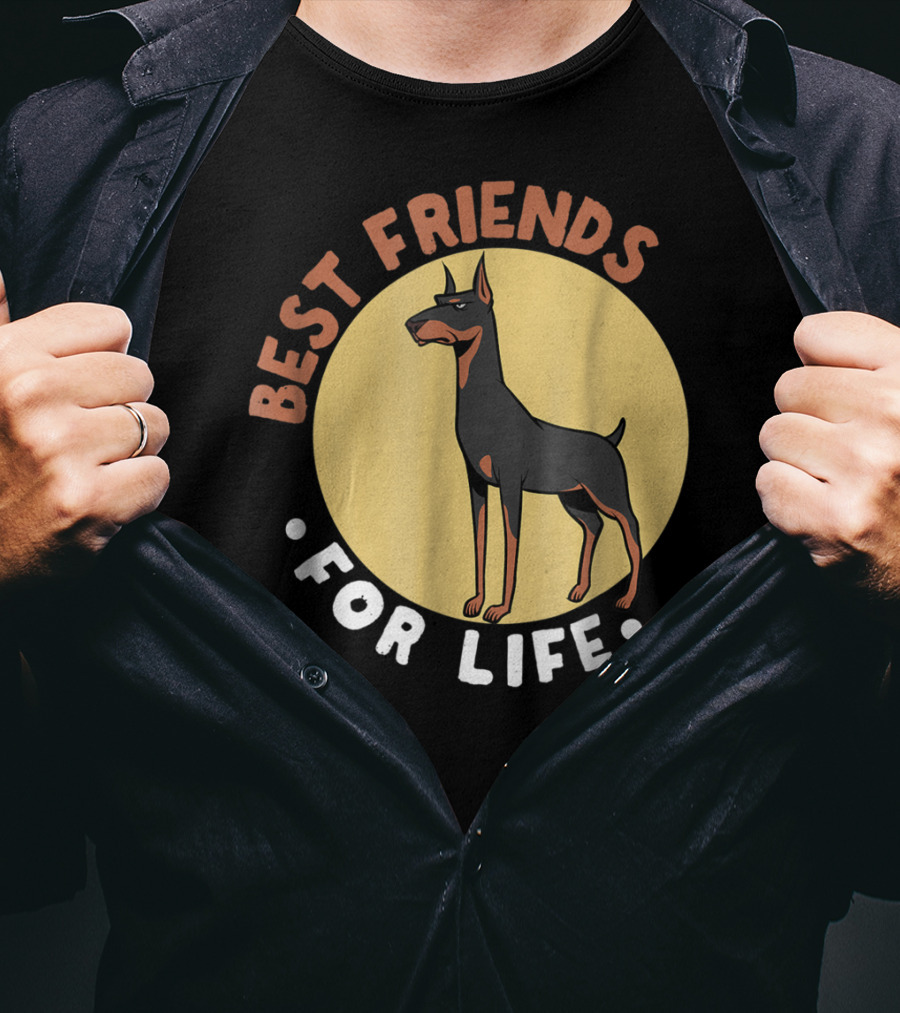 Best Friends For Life Doberman Dad Funny Pinscher 52 T-Shirt