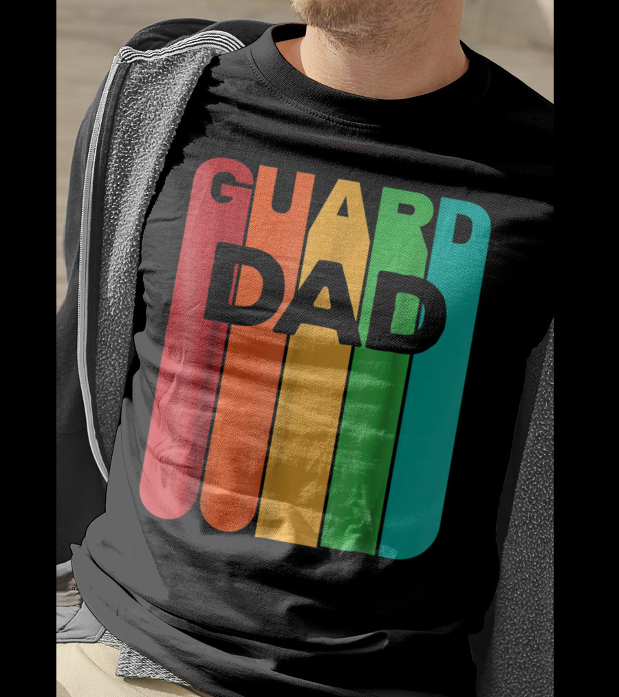 Color Guard Dad Rainbow Stripes T-Shirt
