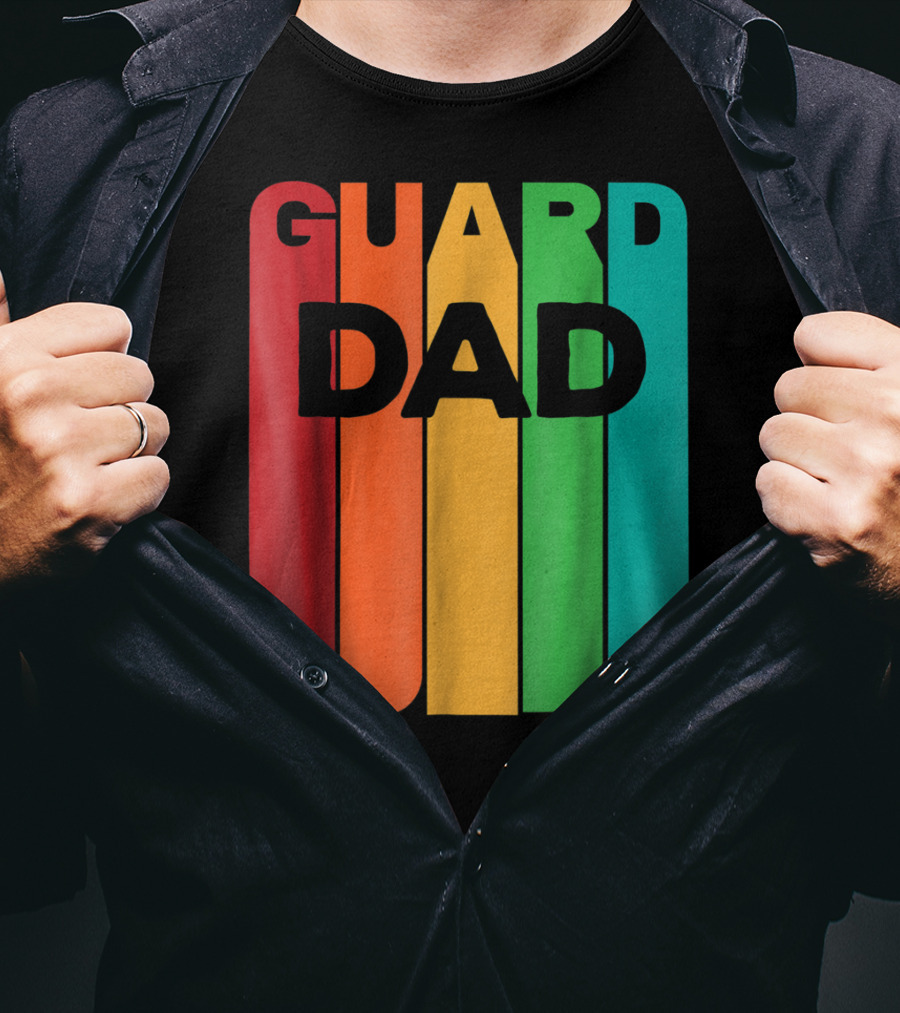 Color Guard Dad Rainbow Stripes T-Shirt