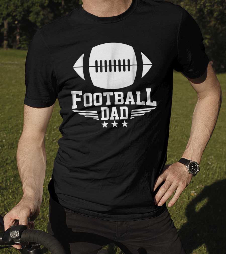 Football Dad Team Sports Daddy Stars And Football T-Shirt