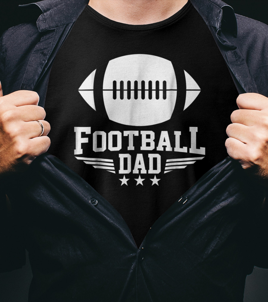 Football Dad Team Sports Daddy Stars And Football T-Shirt