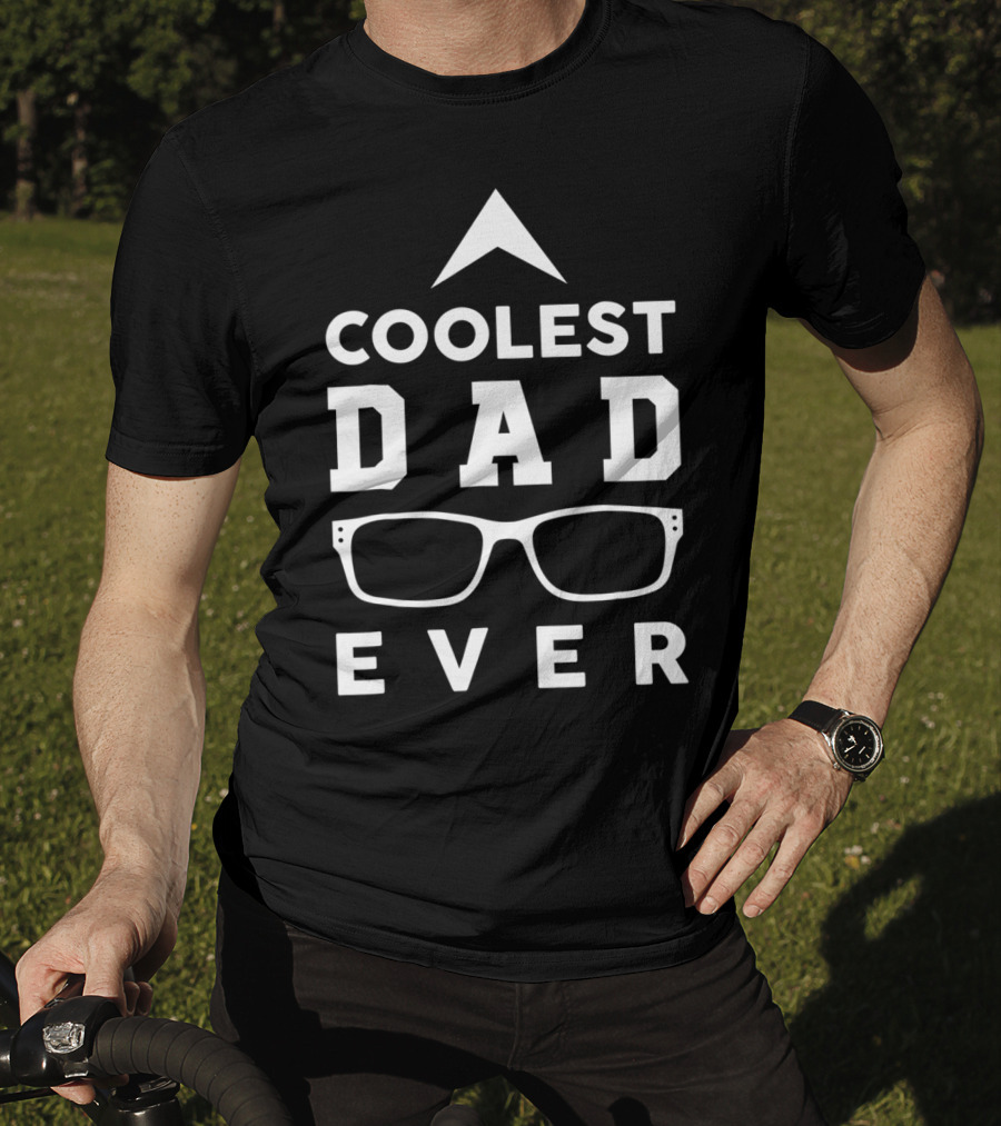 Coolest Dad Ever 15 Funny Glasses Arrow T-Shirt