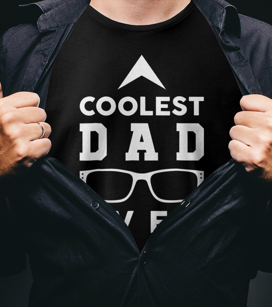 Coolest Dad Ever 15 Funny Glasses Arrow T-Shirt