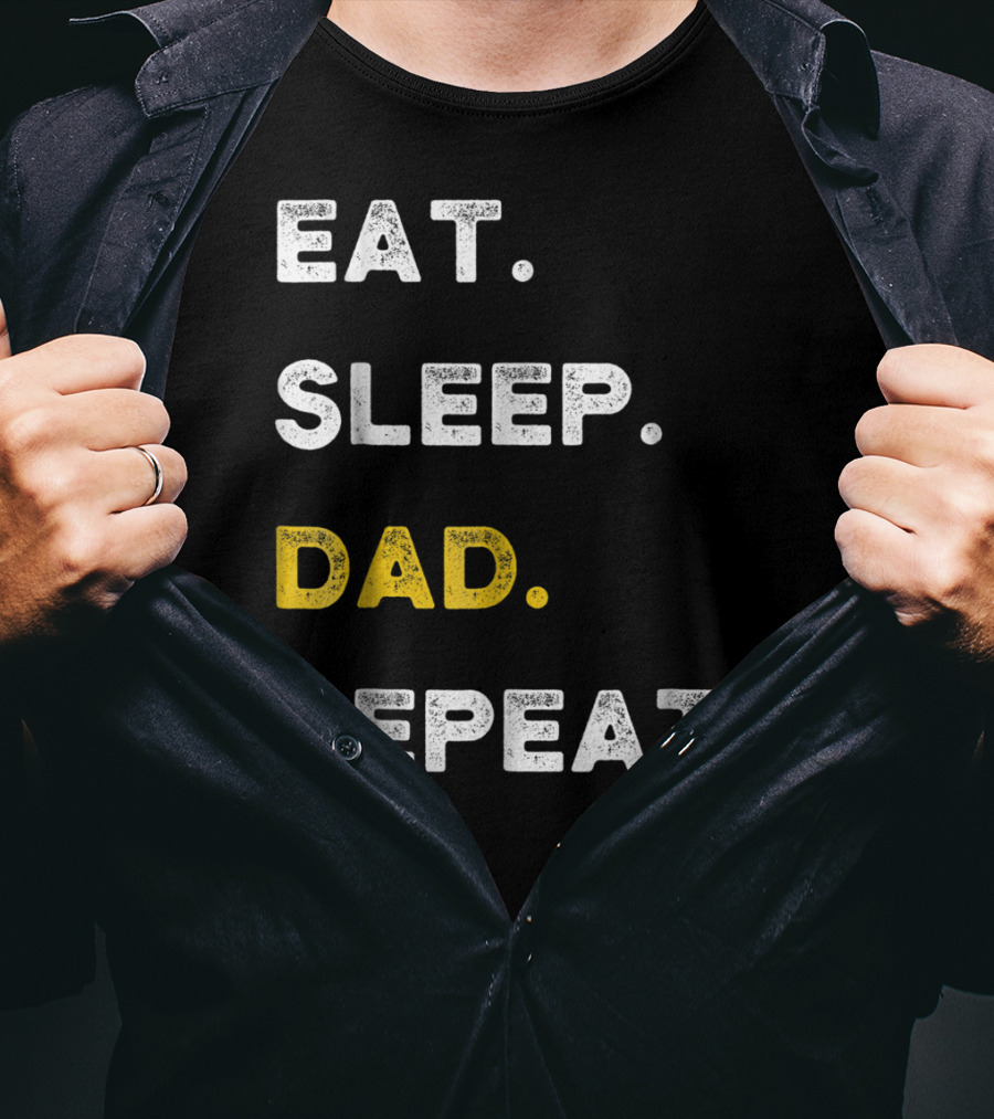 Eat Sleep Dad Repeat Life Awesome Dads T-Shirt