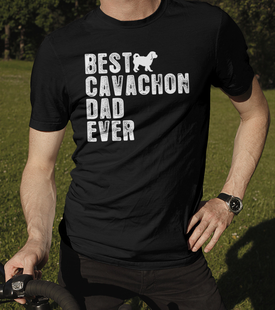 Best Cavachon Dad Ever Cavalier Bichon Mix T-Shirt